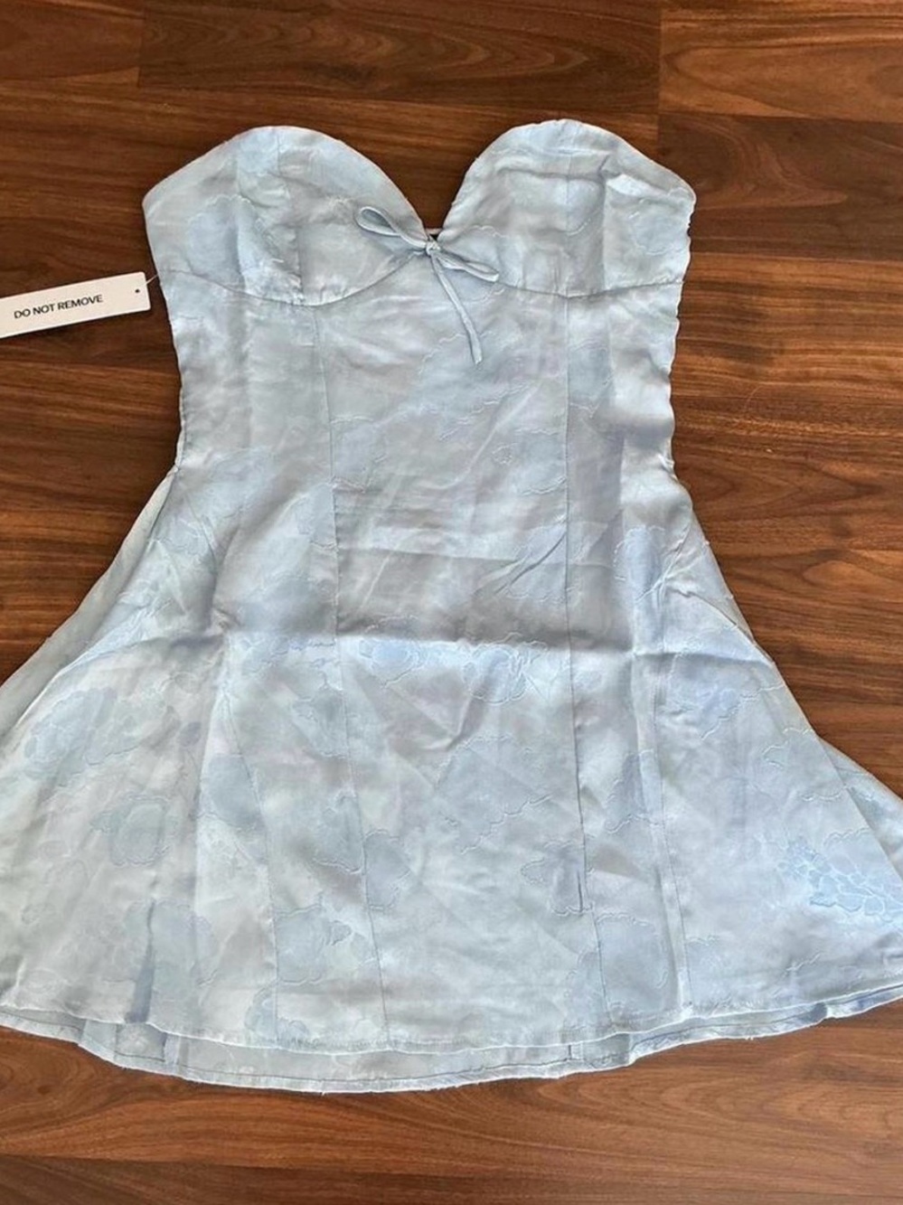 New with retail tags. Orsola Strapless mini dress blue.